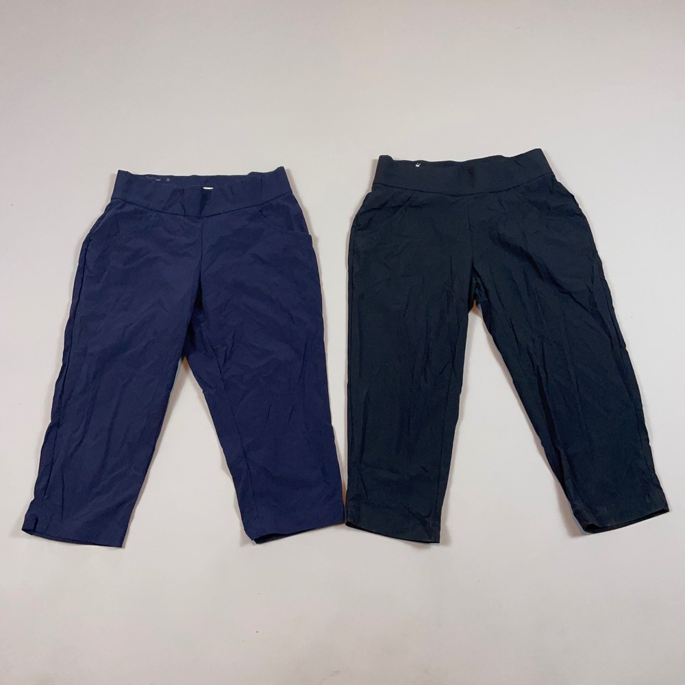 Columbia Anytime Casual Capri Pants Lot of 2 Black & Dark Purple Womens XS